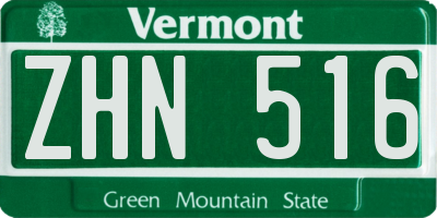 VT license plate ZHN516