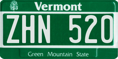 VT license plate ZHN520