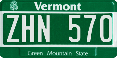 VT license plate ZHN570