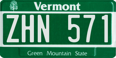 VT license plate ZHN571