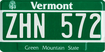 VT license plate ZHN572