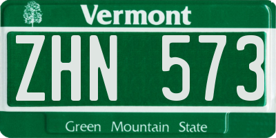 VT license plate ZHN573