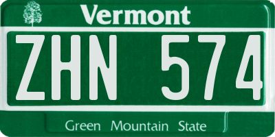 VT license plate ZHN574