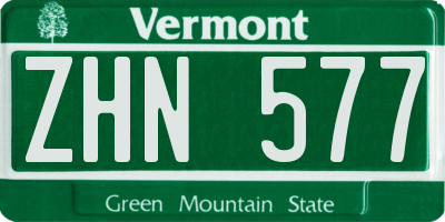 VT license plate ZHN577