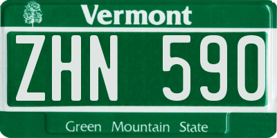 VT license plate ZHN590