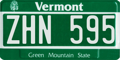 VT license plate ZHN595