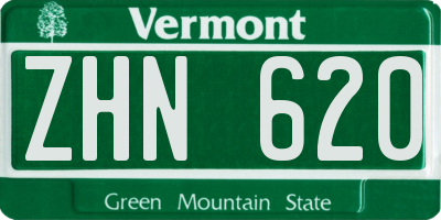 VT license plate ZHN620