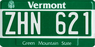 VT license plate ZHN621