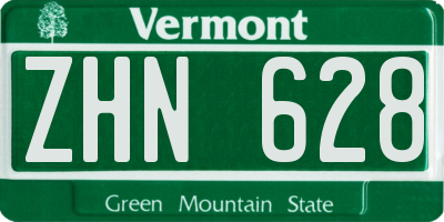 VT license plate ZHN628