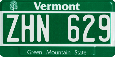 VT license plate ZHN629