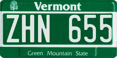 VT license plate ZHN655
