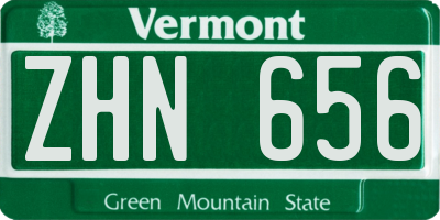 VT license plate ZHN656