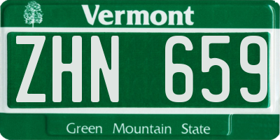 VT license plate ZHN659