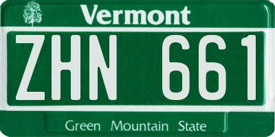 VT license plate ZHN661