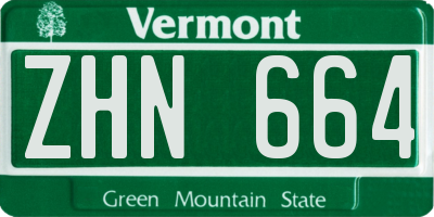 VT license plate ZHN664