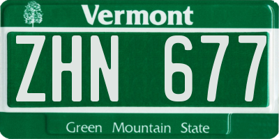 VT license plate ZHN677