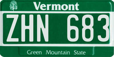VT license plate ZHN683