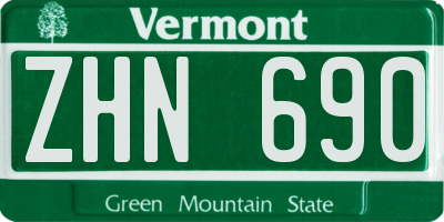 VT license plate ZHN690