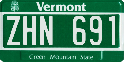 VT license plate ZHN691