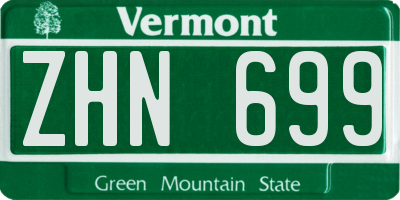 VT license plate ZHN699