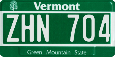 VT license plate ZHN704