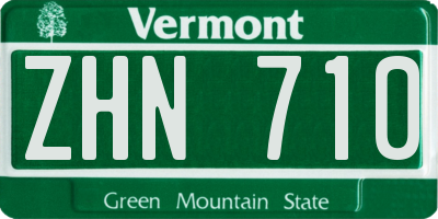 VT license plate ZHN710