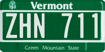 VT license plate ZHN711