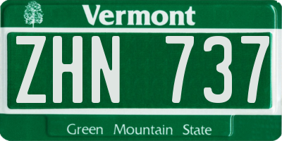 VT license plate ZHN737