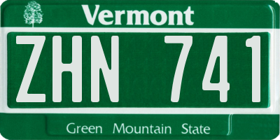 VT license plate ZHN741
