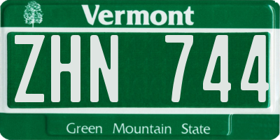 VT license plate ZHN744