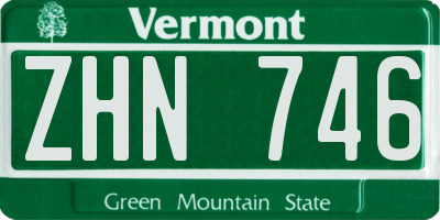 VT license plate ZHN746
