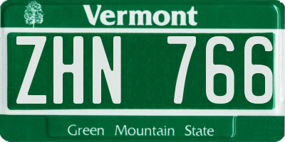 VT license plate ZHN766