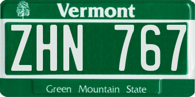 VT license plate ZHN767