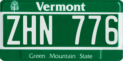 VT license plate ZHN776