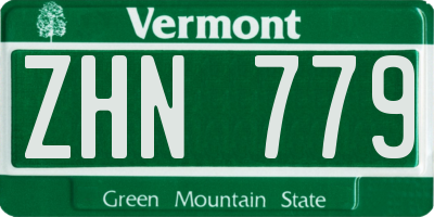 VT license plate ZHN779