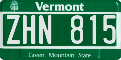 VT license plate ZHN815