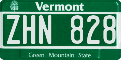 VT license plate ZHN828