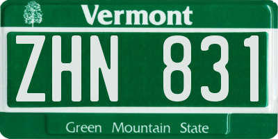 VT license plate ZHN831
