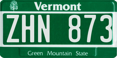 VT license plate ZHN873