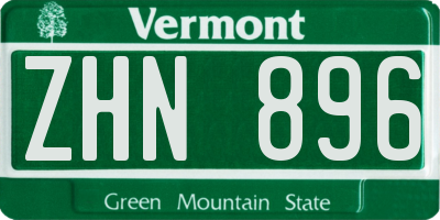 VT license plate ZHN896