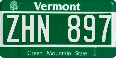VT license plate ZHN897