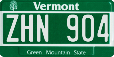 VT license plate ZHN904