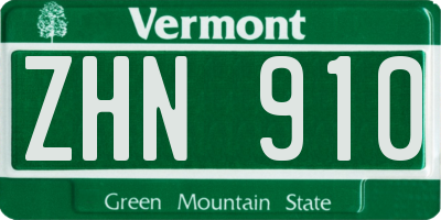 VT license plate ZHN910