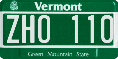 VT license plate ZHO110