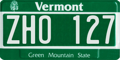VT license plate ZHO127