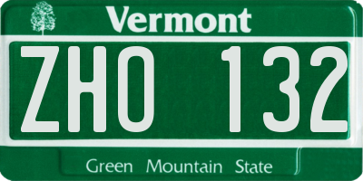 VT license plate ZHO132