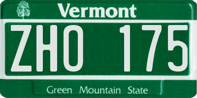 VT license plate ZHO175