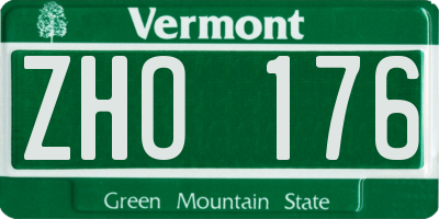 VT license plate ZHO176