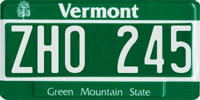 VT license plate ZHO245