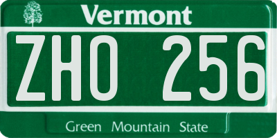VT license plate ZHO256